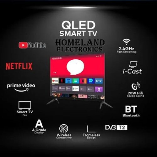 VITRON 32 INCH Smart Android TV 16 Digital QLED TV BLUETOOTH ENABLED HTC3288QS FRAMELESS Inbuilt Decoder Inbuilt WIFI Netflix YouTube App store 2*USB 3*HDMI Ports ICAST VITRON TV Vitron32+8 FREE GIFTS (Copy)