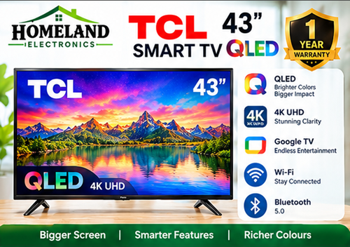 Experience Stunning Clarity with the TCL 43 Inch QLED Smart TV – Your Window to Immersive Entertainment