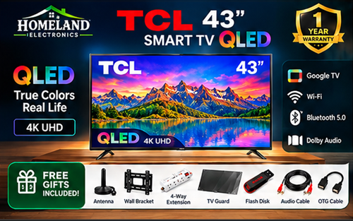 Experience Stunning Clarity with the TCL 43 Inch QLED Smart TV – Your Window to Immersive Entertainment