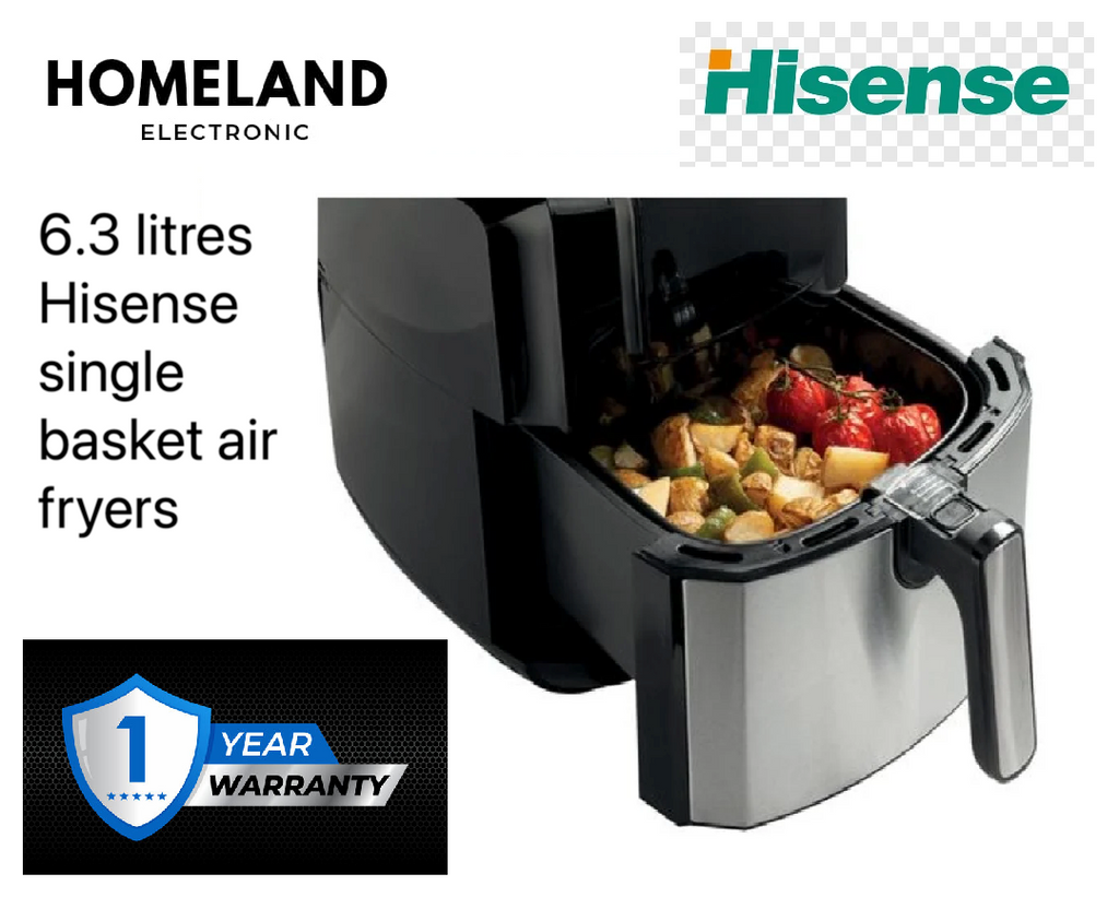 HISENSE 6.3 LITRES TOUCH CONTROL AIR FYER,8 PRESET MENU 1 YEARS WARRANTY